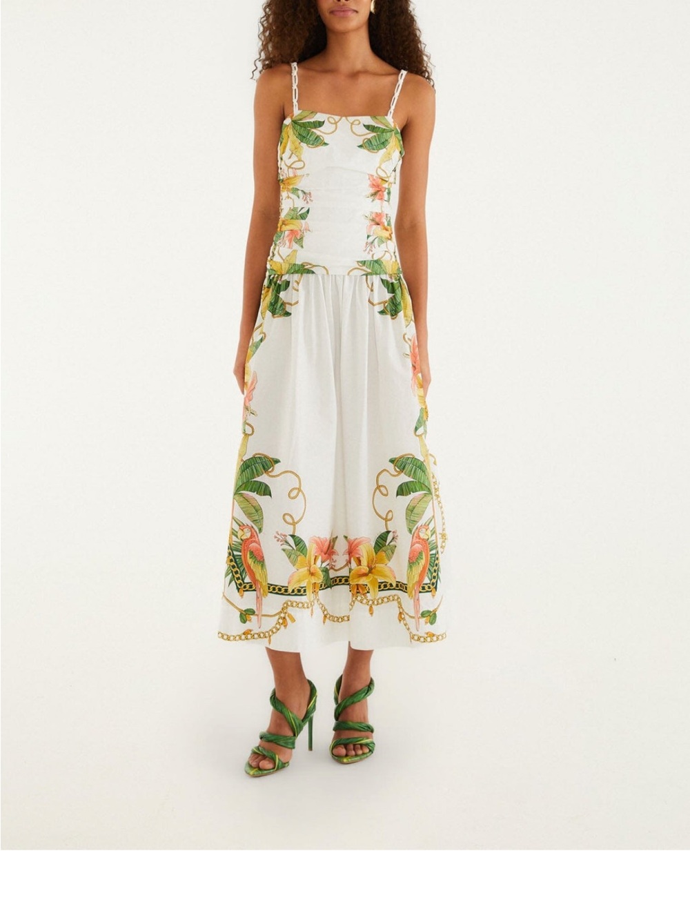 FARM Rio White Tropical Midi Dress